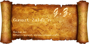 Gunszt Zalán névjegykártya
